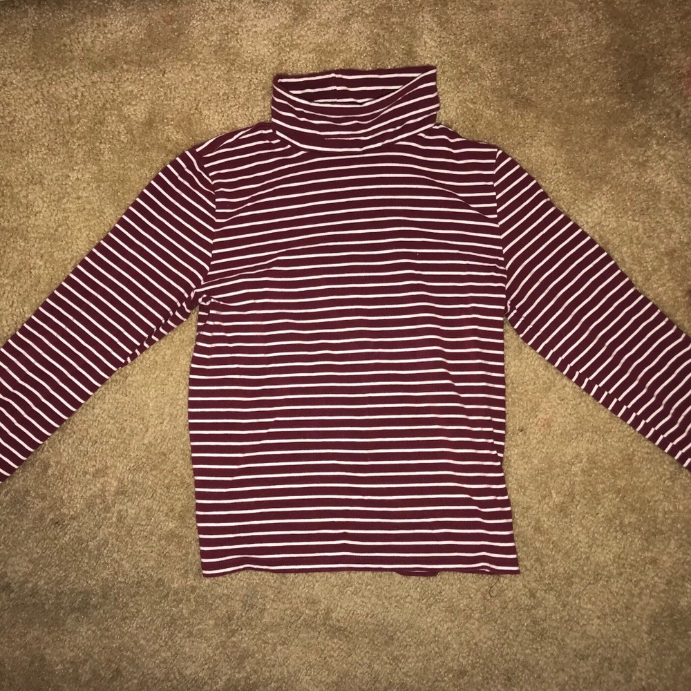 Striped long sleeve turtleneck